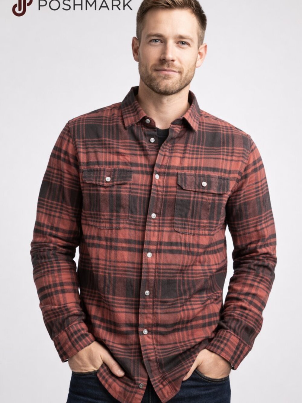 George Red and Black Plaid Shirt